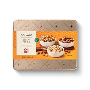 Christmas Savory Nut Trio Tin - 14oz - Favorite Day™ - 1 of 4