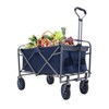 VisioGear Outdoor Serving Carts, Portable Folding Beach Wagons with Wheels, Outdoor Serving Carts for Garden, Gray, 33.5"*22.5"*40" - 3 of 4