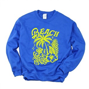Simply Sage Market Women's Graphic Sweatshirt Beach Vibes Distressed - 1 of 2