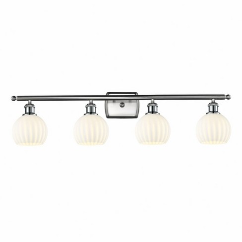 Innovations Lighting White Venetian 4 - Light Vanity in  Brushed Satin Nickel - image 1 of 1