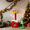 Angel Sar 29.5in Christmas Plush Cat Tree, Multi-Level Cat Tower with Condo, Crown Perch, Sisal Scratching Posts, Activity Center for Indoor Cats - 2 of 4