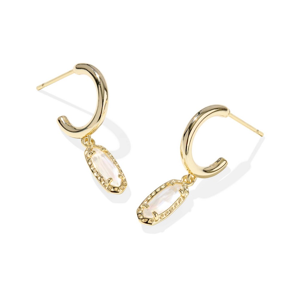 Photos - Earrings KENDRA SCOTT Emma Huggie Hoop  - Gold/MOP 