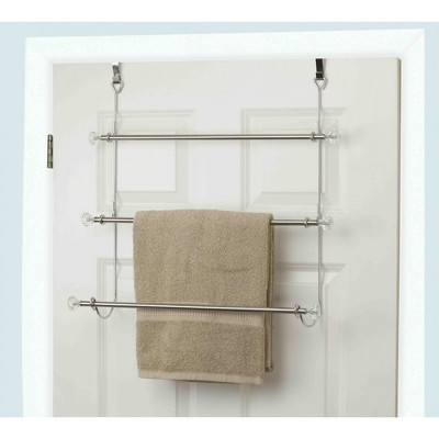 Home Basics 3 Tier Chrome Plated Steel Over the Door Towel Rack