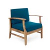 SKRAN Outdoor Accent Club Chair, Acacia Wood Patio Water Resistant Chairs with Thick Cushions & Back  for Coastal Backyard Balcony - 4 of 4