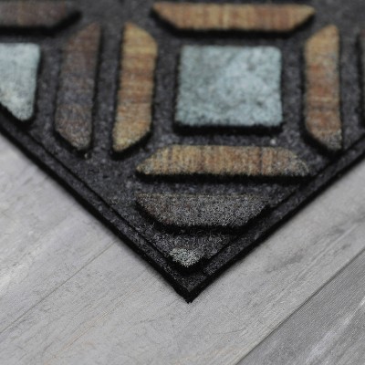 Multicolor Rubber Outdoor Low-Profile Doormat 19" x 31"