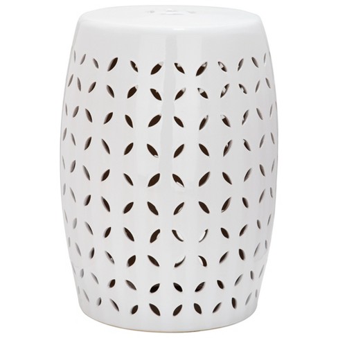 Lattice Petal Garden Stool White Safavieh Target