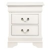 HomeStock White Nightstand with Two Drawers, 24x21x16 Compact Bedside Storage Table with Fresh Finish and Timeless Design - 3 of 4
