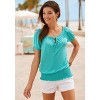 Women's Smocked Hem Short Sleeve Top - LASCANA - 3 of 4
