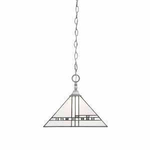 Toltec Lighting Any 1 - Light Pendant in  Brushed Nickel with 14" New Deco Art Glass Shade - 1 of 1