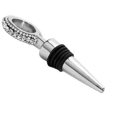 Classic Touch 3"W Rhinestone Ring Bottle Stopper