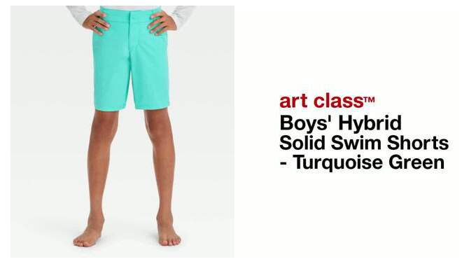 Boys&#39; Hybrid Solid Swim Shorts - art class&#8482; Turquoise Green, 2 of 5, play video