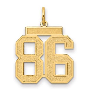 Black Bow Jewelry 14k Yellow Gold, Jersey Collection, Medium Number 86 Pendant - 1 of 3