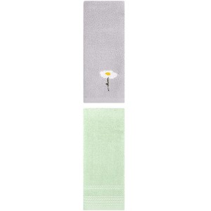 REGALWOVEN Bathroom Soft Absorbent Hand Towel 14" x 30"/13" x 30" 2 Pcs - 1 of 4