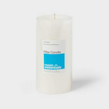 3" x 6" Unscented Pillar Candles White - Room Essentials™