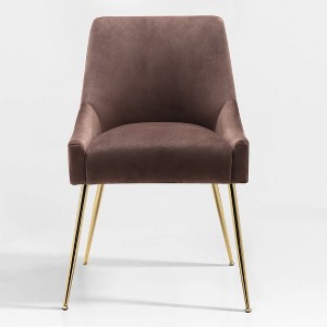 WestinTrends Upholstered Performance Velvet Accent Chair With Metal Leg - 1 of 4