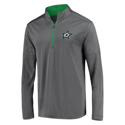 NHL Dallas Stars Men's Defender Embossed 1/4 Zip Sweatshirt - Gray S