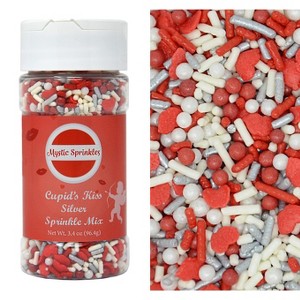 Mystic Sprinkles Cupid's Kiss Silver Sprinkle Mix 3.3oz Bottle - 1 of 4