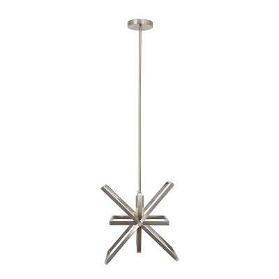 Yosemite Home Decor Aquarius 1-Light Modern Geometric Pendant in Brush Nickel Finish