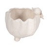 Ceramic Planter Pot with Bird and Floral Design - Plant Pot for Indoor & Outdoor - Decorative Footed Flower Pot - 6" Ivory & Tan - 4 of 4