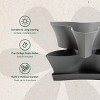 Bloem Collins 16" Stackable 2-Level 6 Mini Potting Vertical Resin Planter Solution for Succulents and Herbs, Charcoal Grey - 3 of 4