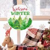 Lomsoe Christmas Wooden Hanging Decor Hello Winter Welcome Door Sign Snowman Wooden Farmhouse Wall Front Door Hanger Christmas Sign Christmas Gift - 3 of 4
