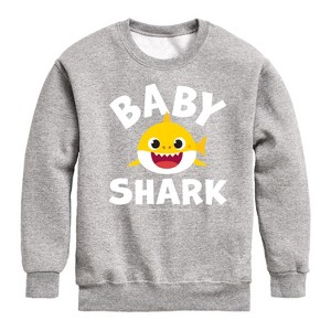 Boys' - Baby Shark - Baby Shark Graphic Long Sleeve Fleece Sweatshirt - 1 of 4