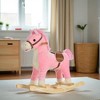 Mshliw Plush Rocking Horse with Moving Mouth and Tail, Wooden Base Ride-On Toy with Handles for Toddlers, Birthday Gift, Christmas gift - 2 of 4