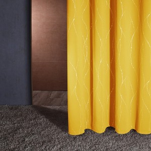 Deconovo Silver Line & Dots Blackout Curtains, 2 Panels (38” W) - 1 of 4