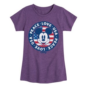 Girls' - Disney - Americana Fitted Short Sleeve Graphic T-Shirt - 1 of 4