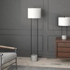 Hudson and Canal 65.5" Floor Lamp: Blackened Bronze, Concrete Base, Polyester Drum Shade - 3 of 4