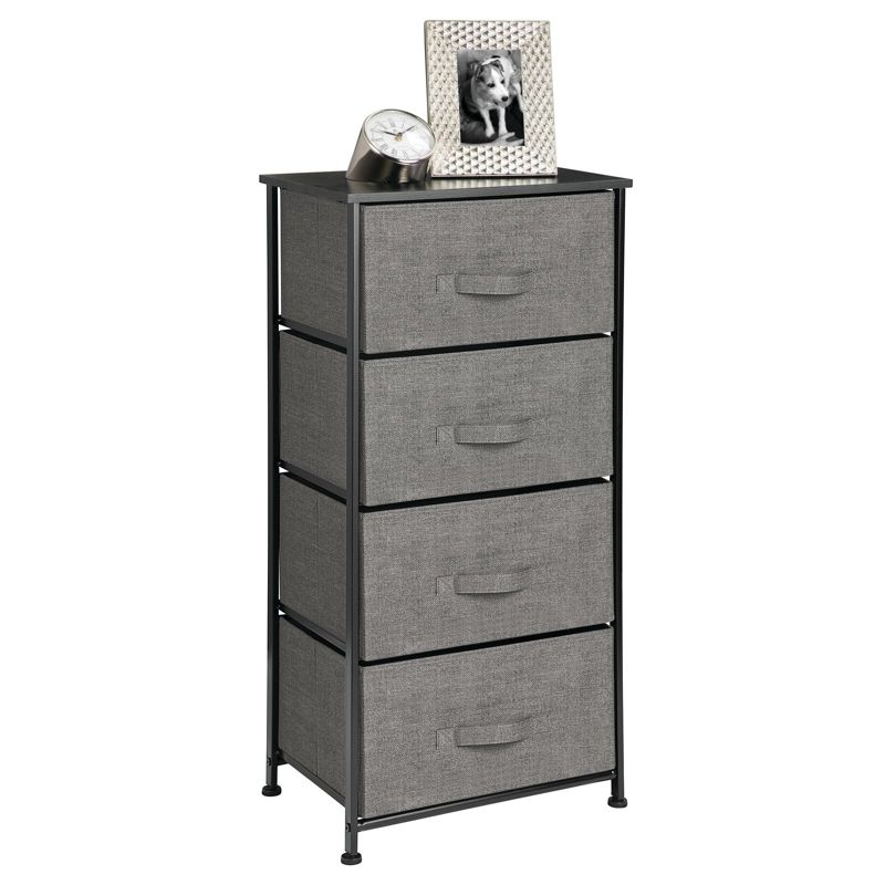 mDesign Tall Dresser Storage Tower Stand with 4 Fabric Drawers, 1 of 10