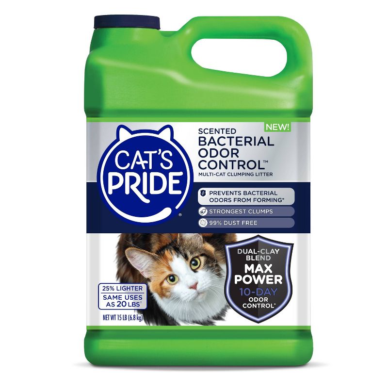 Cat&#39;s Pride Bacterial Odor Control Scented Multi-Cat Lightweight Litter -15lb, 1 of 8