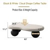 Coolbiibla Modern Irregular Low Cloud Shaped Coffee Table,Cloud Coffee Side Table for Living Room,Bedroom with 3 Ball Legs,Indoor End Table - 4 of 4
