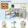 Outdoor Wooden Play Kitchen with Picnic Table and Bench Sink & Faucet Chalkboard Storage Shelves£¦Pretend Stove Mud Kitchen Children Outdoor Playset - 3 of 4