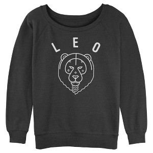 Junior's Women Lost Gods Zodiac Leo Line Symbol Sweatshirt - 1 of 4