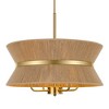 LamQee Farmhouse Rattan Chandelier 4 Lights Boho Ceiling Hanging Lighting with Hand Woven Shade Pendant Lights - 3 of 4