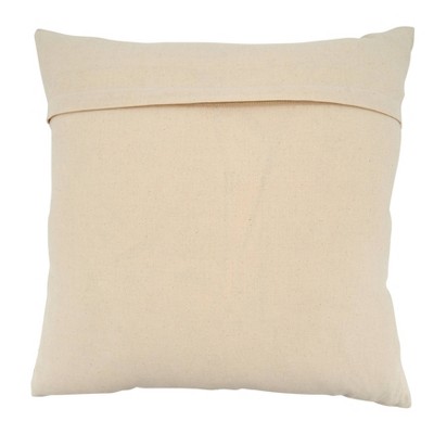 22" Square Cotton Chevron Pillow Cover in Cream and Black