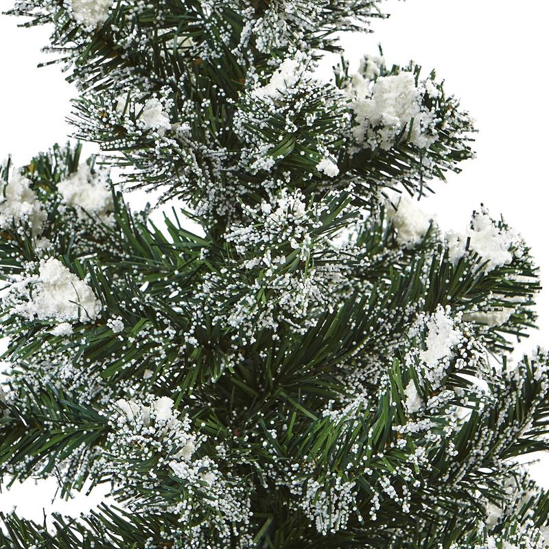 Snowy 18"H Mini Pine Trees with Tin Planters (Set of 2) - Nearly Natural, 4 of 5