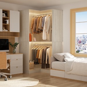 Aheaplus Freestanding Corner Closet Organizer with Hanging Rods, Space-saving Closet System for Walk-in Closet - 1 of 4