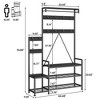 Hall Tree, Coat Rack with Shoe Storage, Coat And Shoe Rack Entryway, Large Organizer with Shoe Rack, Storage Cubbies, Hooks, and Top Shelf - 3 of 4