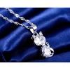 Kitten Cat Pendant Necklace for Women Purple Cubic Zirconia Ginger Lyne Collection - 3 of 4