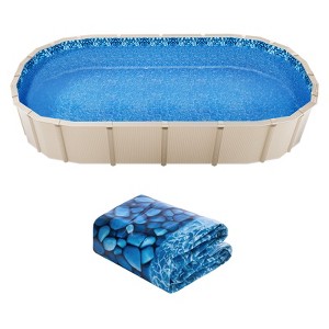 VEVOR 18-Foot-by-33-Foot Oval Pool Liner for Unibead Above Ground Swimming Pools, Standard Gauge, 52inch Wall Height, Blue - 1 of 4