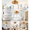 20 Inch Boho Ceiling Fans With Lights And Remote, Rattan Caged Ceiling Fan Farmhouse Bamboo Flush Mount Ceiling Fan For Bedroom Living Room Kitchen - 4 of 4