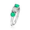 Ross-Simons 0.50 Carat Lab-Grown Diamond Ring With .40 ct. t.w. Emeralds in 14kt White Gold - 3 of 4