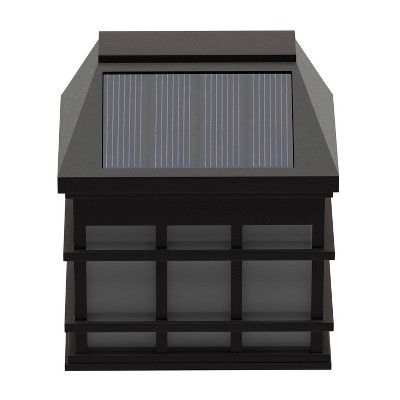 Black Square LED Solar Wall Mount Lights, 6-Pack