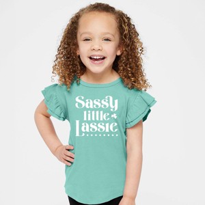 The Juniper Shop Sassy Little Lassie Classy Flutter Sleeve Tee - 1 of 4