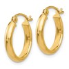 Black Bow Jewelry 2.75mm x 15mm Polished 14k Yellow Gold Domed Round Tube Hoop Earrings - 2 of 4