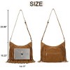 Women Fringe Hobo Bag Western Purse Shoulder Bag Vegan Suede Tassel Hippie Crossbody Bag (Brown) - 4 of 4
