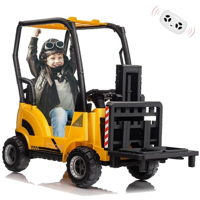 12V Kids Electric Ride On Forklift Truck with Remote Control & Liftable Forks/Pallet