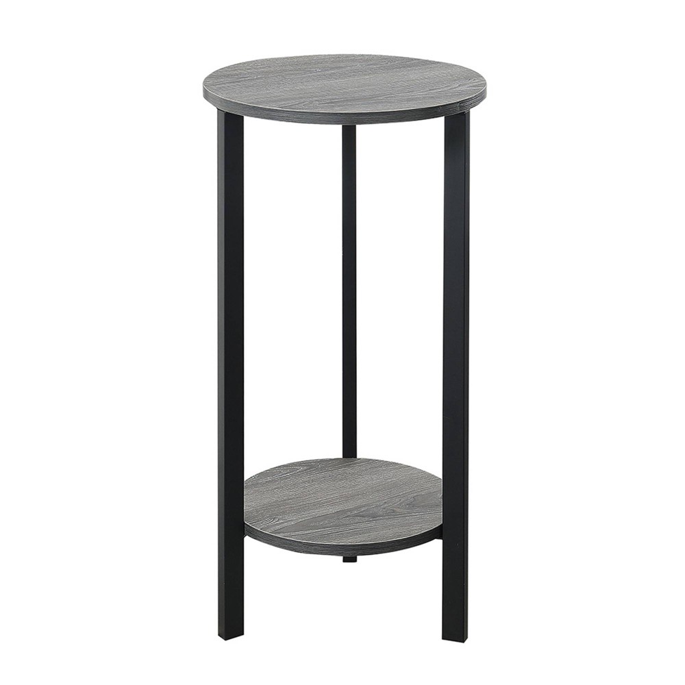 Photos - Garden & Outdoor Decoration Breighton Home 31.5" Graystone 2 Tier Plant Stand WeatheredGray/Black: Industrial Style Melamine Frame, Slim Profile Weather